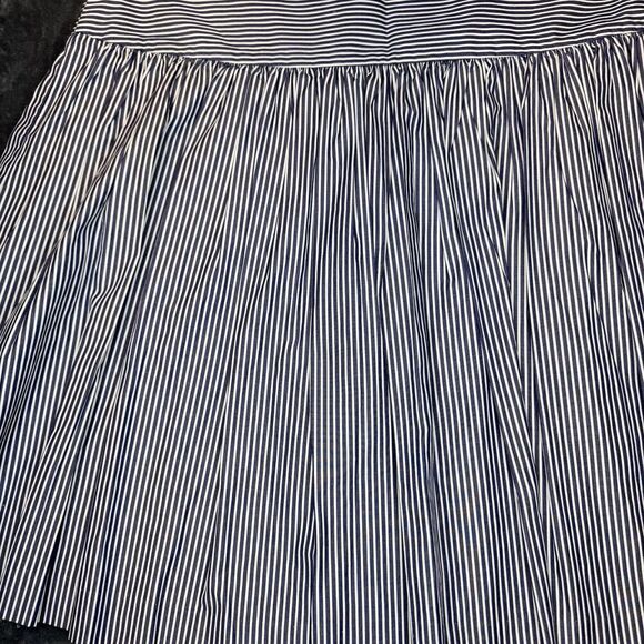 Gap Sz 12 100% Cotton Blue White Striped Skirt Nautical Full Blue A-Line Lined - Picture 5 of 15